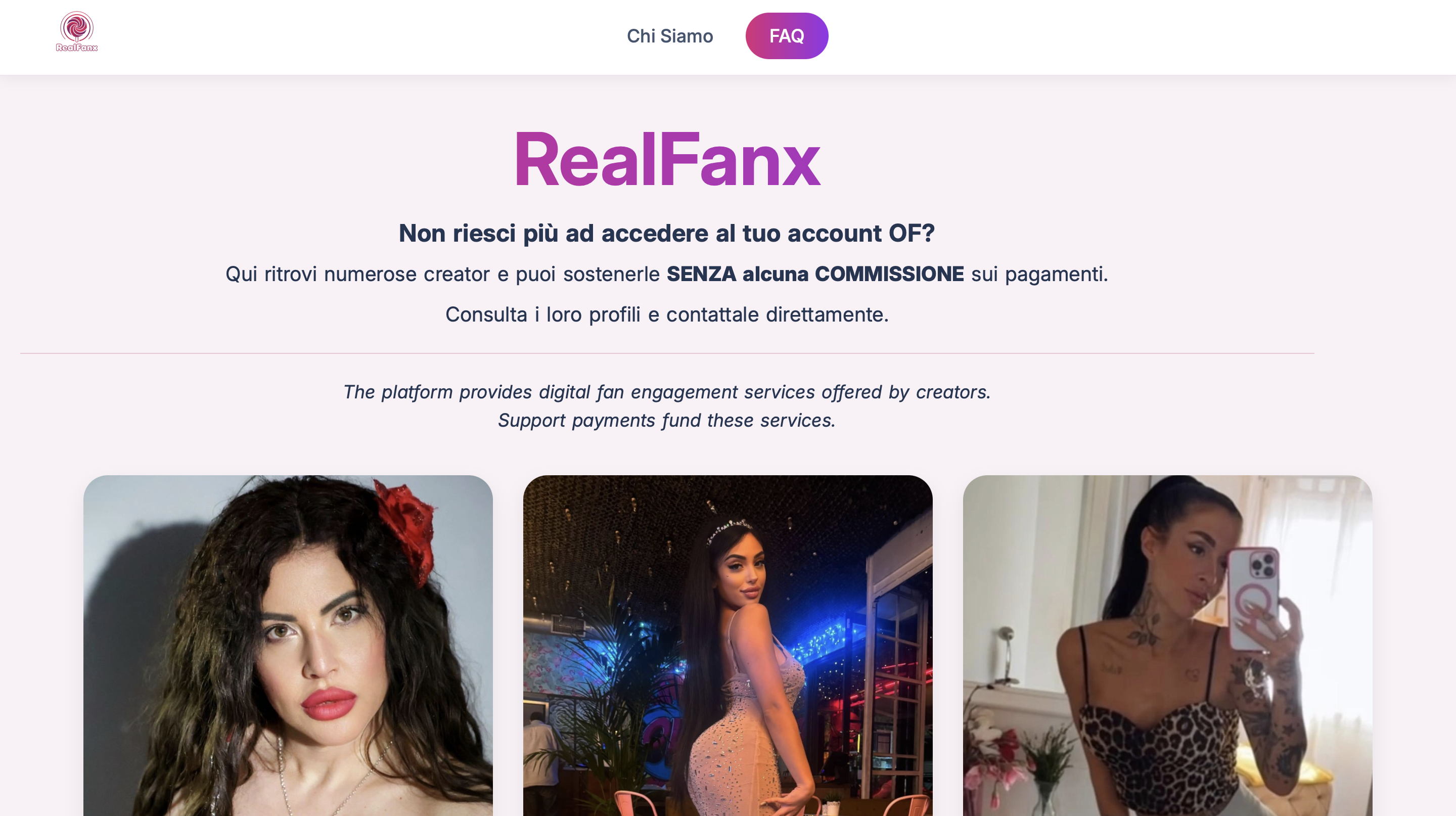 RealFanX platform homepage